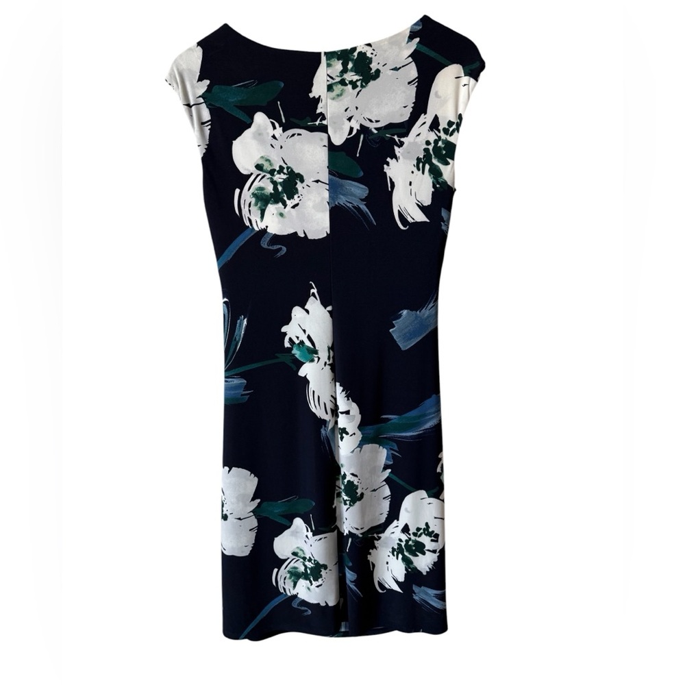 Lauren Ralph Lauren Floral Cowl Neck Dress Sleeveless Ruched Sheath Size 10 NWOT - Picture 2 of 5